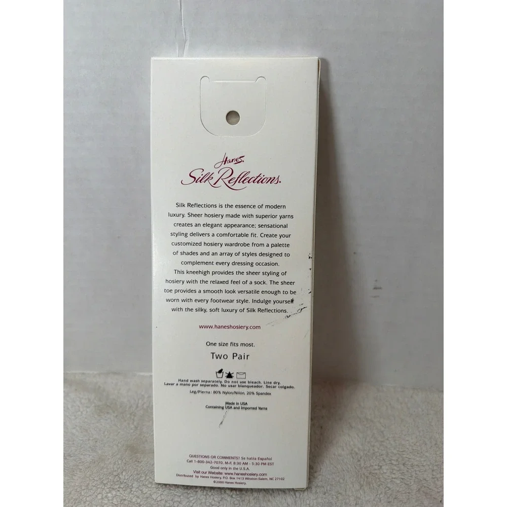Hanes Silk Reflections Silky Sheer 725 Sandalfoot Pearl Sheer Knit Knee High 2pr